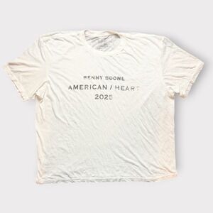 Benson Boone American Heart 2025 Graphic T-Shirt White Large Distressed Tour Tee